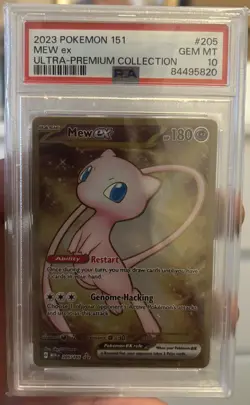 PSA 10 GEM MINT Mew Ex 205/165 Gold METAL 151 UPC PROMO Pokemon Card - Image 1