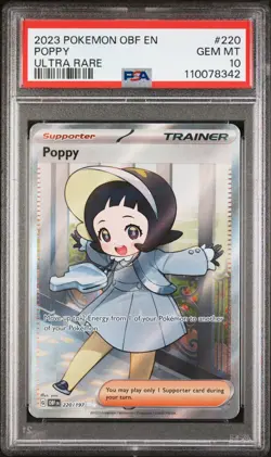 2023 POKEMON OBF EN-OBSIDIAN FLAMES ULTRA RARE #220 POPPY PSA 10 - Image 1
