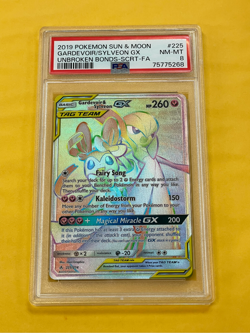 2019 Pokemon Sun Moon Unbroken Bonds Gardevoir Sylveon GX Secret #225/214 PSA 8 - Image 1