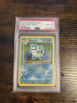 2000 Pokemon Base Set 2 #2 Blastoise Holo PSA 8 - Image 1