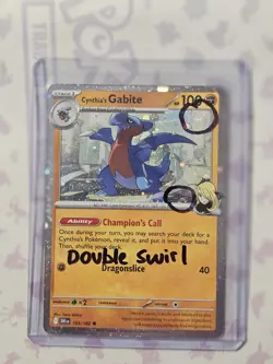 Cynthia's Gabite 103/182 2025 Destined Rivals Cosmos Holo Double Swirl!! NM - Image 1