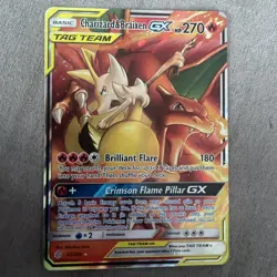Charizard & Braixen GX 22/236 Cosmic Eclipse Tag Team Ultra Rare Pokemon Card - Image 1