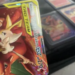 Charizard & Braixen GX 22/236 Cosmic Eclipse Tag Team Ultra Rare Pokemon Card - Image 2