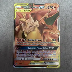 Charizard & Braixen GX 22/236 Cosmic Eclipse Tag Team Ultra Rare Pokemon Card - Image 1