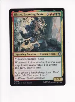 MAGIC THE GATHERING MTG MARVEL'S SPIDER-MAN RHINO, BARRELING BRUTE (#1) - Image 1