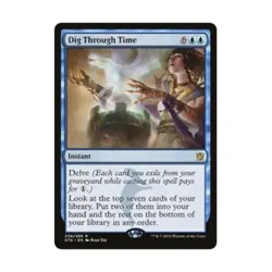 WOTC MtG Promo Pack: Zendikar Rising Dig Through Time (R) (Foil) NM - Image 1