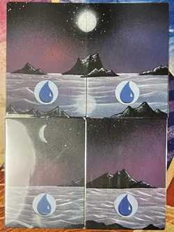 4x ISLAND Panorama • Altered Painted Art • Mtg (1621) - Image 1