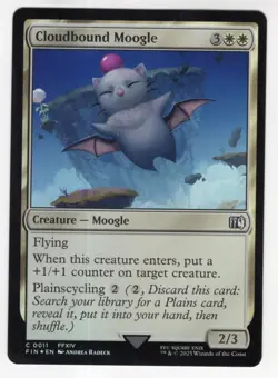 MTG Final Fantasy Foil Common #0011 Cloudbound Moogle - Image 1