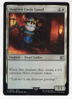 MTG Final Fantasy Foil Common #0018 Dwarven Castle Guard - Image 1