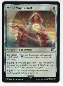 MTG Final Fantasy Foil Common #0042 White Mage's Staff - Image 1