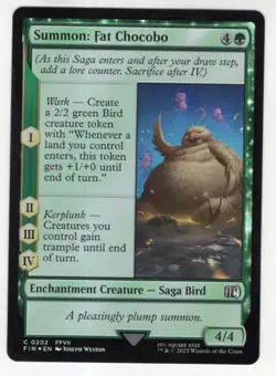 MTG Final Fantasy Foil Common #0202 Summon Fat Chocobo - Image 1