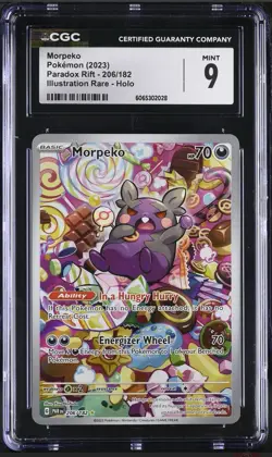 Pokemon Morpeko 206/182 Paradox Rift Secret Illustration Rare CGC 9 Mint Holo - Image 1