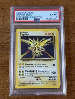 Pokemon 2002 Legendary Collection Zapdos Holo Card #19 PSA 6 - Image 1