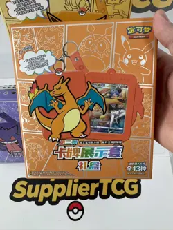 Pokemon TCG S-Chinese 3 In 1 Eevee Charizard Gengar Card Display Frame Gift Box - Image 3