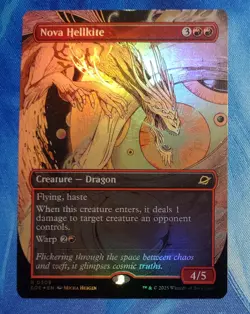 Nova Hellkite Borderless Edge of Eternities Foil Card #309 Magic The Gathering - Image 1