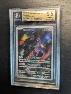 BGS 9.5 GEM MINT ✨ Mewtwo 183/165 Holo AR 151 sv2a Pokemon Card 🧬 Japanese 🌆 - Image 2