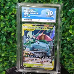 Pokemon Celebi & Venusaur GX RR Tag Team SM9 Holo Card 001/095 ACE 10 - Image 1