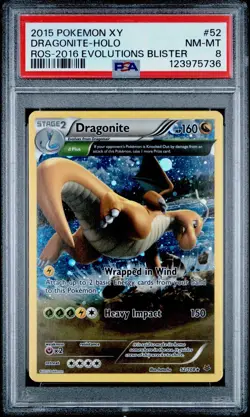 2015 POKEMON XY ROARING SKIES #52 DRAGONITE PSA 8 COSMOS HOLO POP 3 - Image 1