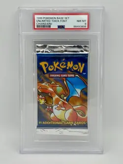 Three 1999 Pokemon Base Set Booster Packs - Charizard, Blastoise, Venusaur PSA 8 - Image 3