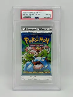Three 1999 Pokemon Base Set Booster Packs - Charizard, Blastoise, Venusaur PSA 8 - Image 5