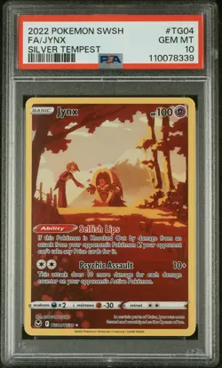 2022 POKEMON SWORD & SHIELD SILVER TEMPEST #TG04 FULL ART/JYNX PSA 10 - Image 1