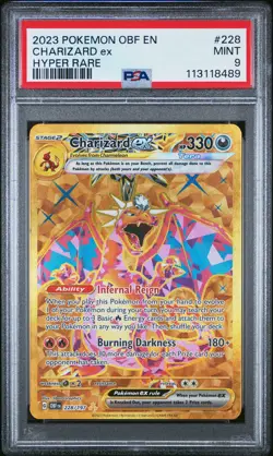2023 POKEMON OBF EN-OBSIDIAN FLAMES HYPER RARE #228 CHARIZARD EX PSA 9 - Image 1