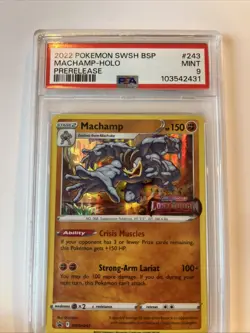 PSA 9 Machamp SWSH243 - Black Star Promo Pokemon Lost Origin Pre Release - Image 2