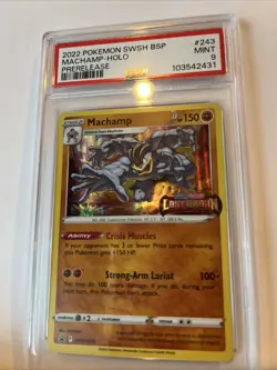 PSA 9 Machamp SWSH243 - Black Star Promo Pokemon Lost Origin Pre Release - Image 3