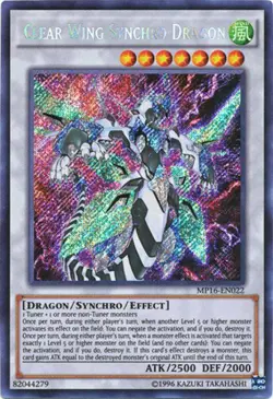 Yugioh! LP Clear Wing Synchro Dragon - MP16-EN022 - Secret Rare - Unlimited Edit - Image 1