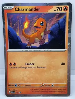 POKEMON CARD CHARMANDER SVP047 Black Star Promo Scarlet & Violet Holo - Image 1