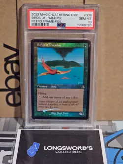 MTG - Birds of Paradise FOIL Retro Frame - PSA 10 - Dominaria Remastered - Image 1