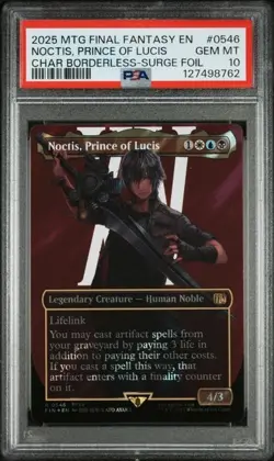 2025 MTG Final Fantasy Noctis, Prince Of Lucis Borderless Surge Foil #546 PSA 10 - Image 1