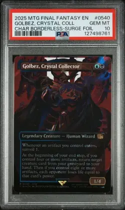 MTG Final Fantasy Golbez, Crystal Collector Borderless Surge Foil #540 PSA 10 - Image 1