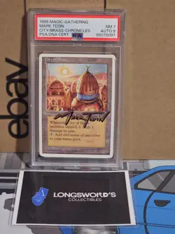 MTG - City of Brass PSA 7 / Auto 9 -Auto Signed - Mark Tedin -Chronicles - Image 1