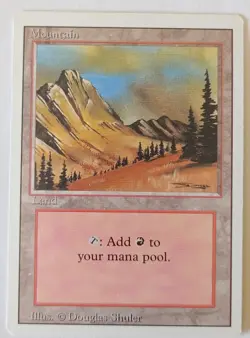 MTG MAGIC - TERRA BASE MONTAGNA- BASIC MOUNTAIN LAND - REVISED EDITION - ENG - Image 1