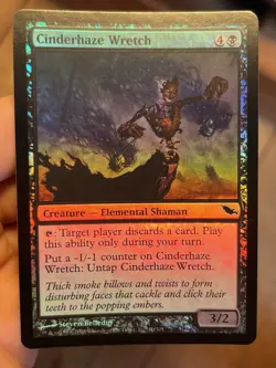 Foil Cinderhaze Wretch • Pack Fresh / Zero Clouding • Shadowmoor • Mtg (1789) - Image 1