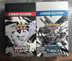 POKEMON S&V BLACK BOLT & WHITE FLARE FACTORY SEALED BOOSTER BUNDLE DISPLAY CASES - Image 1