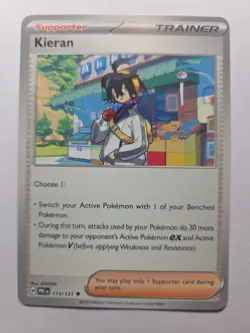 Kieran 113/131 Prismatic Evolutions Pre Non Holo Near Mint Nm Pokemon Tcg - Image 1