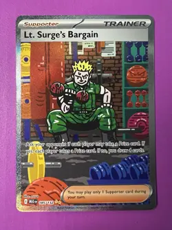 Lt. Surge's Bargain 185/132 Special Illustration Rare Pokemon Mega Evolution NM - Image 1