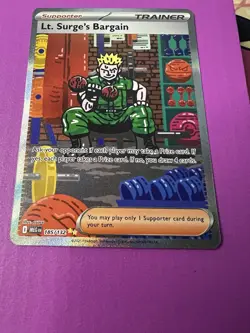 Lt. Surge's Bargain 185/132 Special Illustration Rare Pokemon Mega Evolution NM - Image 2