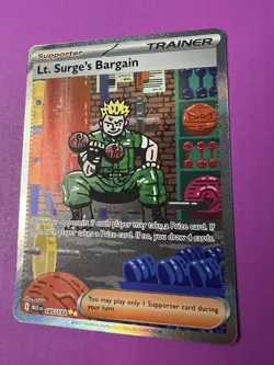 Lt. Surge's Bargain 185/132 Special Illustration Rare Pokemon Mega Evolution NM - Image 5