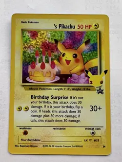 Pokemon TCG - Celebrations: Classic Collection - Birthday Pikachu - 24/53 - NM - Image 1