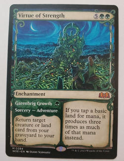 1x Virtue of Strength Wilds of Eldraine MTG Magic the Gathering NM - Image 1