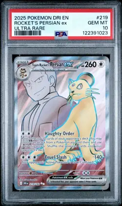 PSA 10 TEAM ROCKET'S PERSIAN EX 219/182 ULTRA RARE DESTINED RIVALS POKEMON 😍 - Image 1