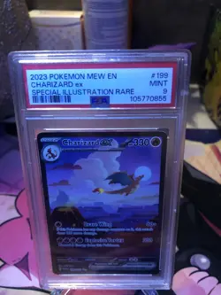 2023 POKEMON MEW EN CHARIZARD EX SPECIAL ILLUS RARE PSA MINT 9 - Image 1