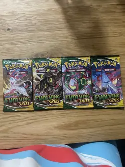 Sealed Evolving Skies Pokemon TCG Booster Packs Complete Art Set (4 Packs) - Image 2