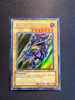 Yu-Gi-Oh! Gaia The Fierce Knight 1st Edition Ultra Rare Asian English LOB-006 - Image 1