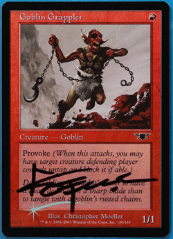 Goblin Grappler FOIL Legions NM Red Common SIGNED MTG CARD (ID# 505083) ABUGames - Image 1