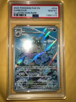Pokemon Garbodor TCG Card 204/182 Sv04: Paradox Rift PSA 10 - Image 1
