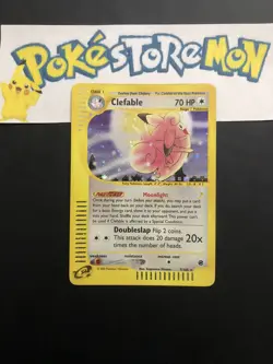 Pokemon Card - Clefable - Holo - Expedition - English - 7/165 - Good-Excellent - Image 1